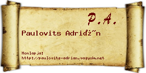 Paulovits Adrián névjegykártya