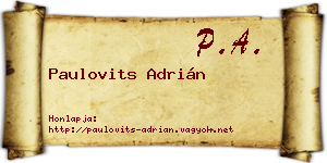 Paulovits Adrián névjegykártya