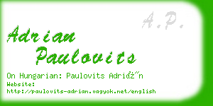 adrian paulovits business card